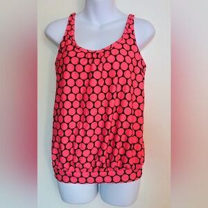 🛍️ BUNDLE ONLY🛍️Fuschia and Black Polka Dot Sleeveless Tankini Top
